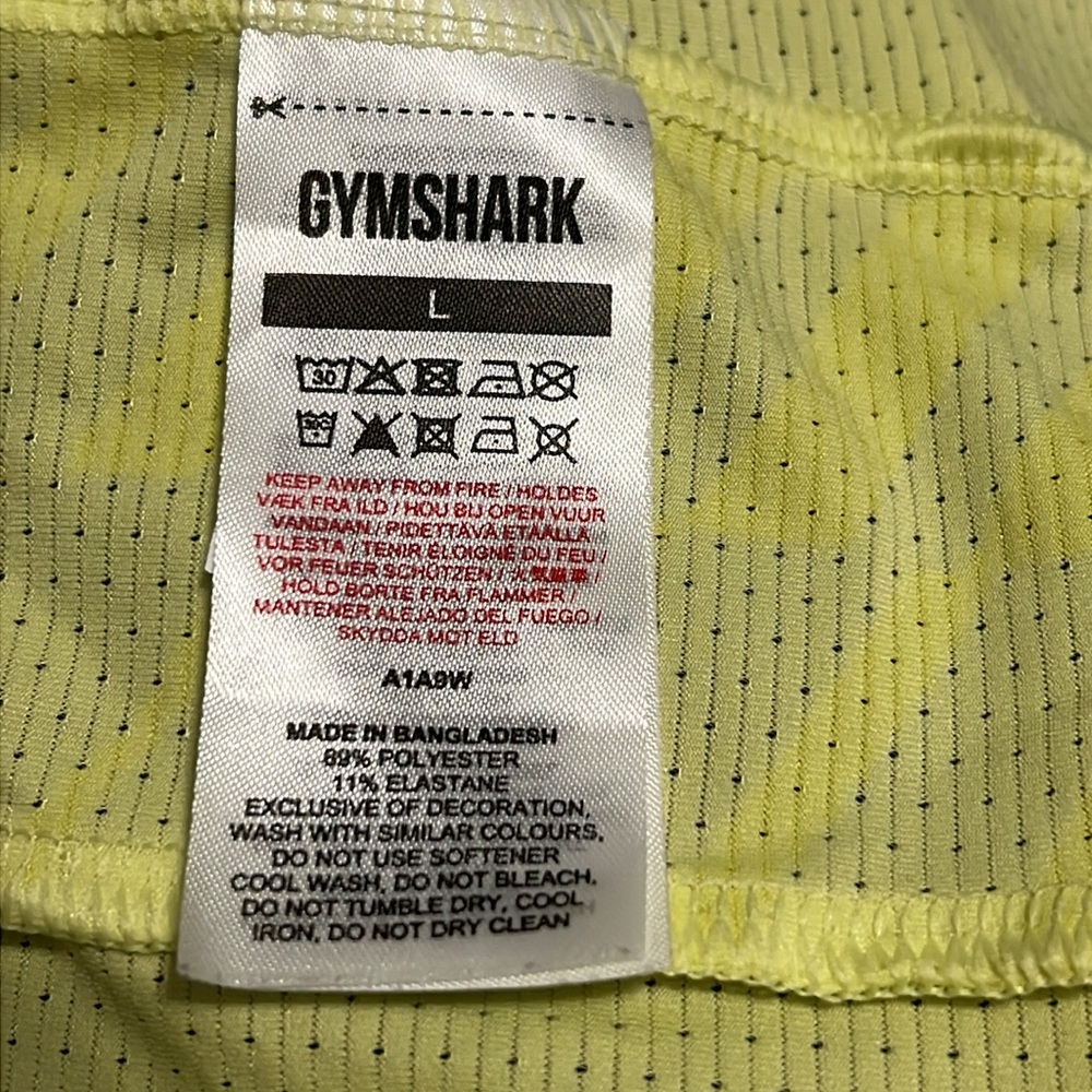 Gymshark Yellow Lightweight Mesh Men’s Athletic Tank Top Large - Picture 9 of 14